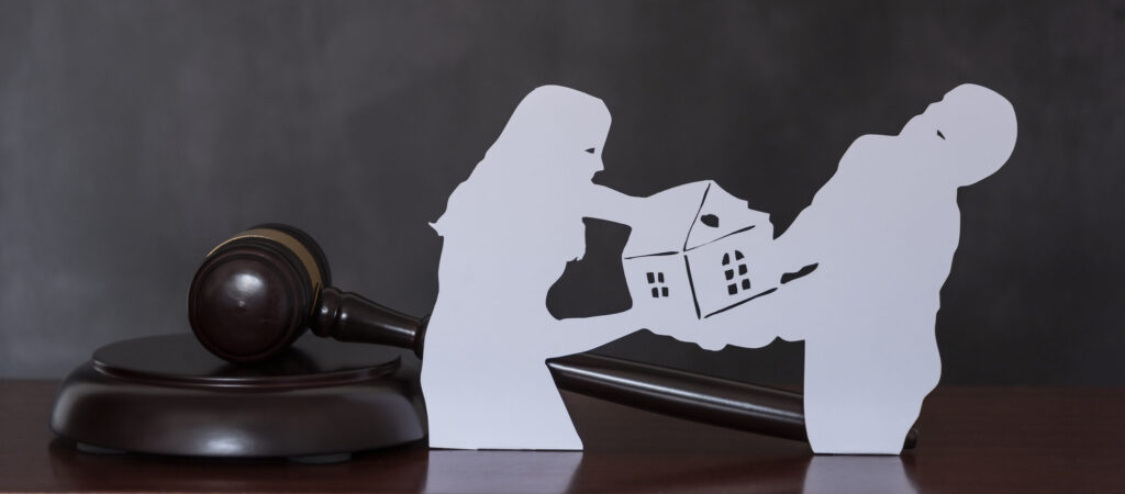 divorced couple decide how to share a house.